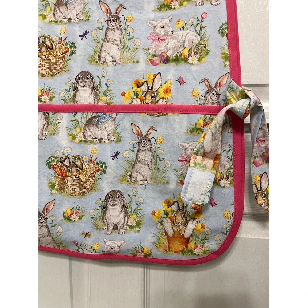 Handmade Bunny Apron Easter Apron: Adult Size XS-XL Spring Smock Apron